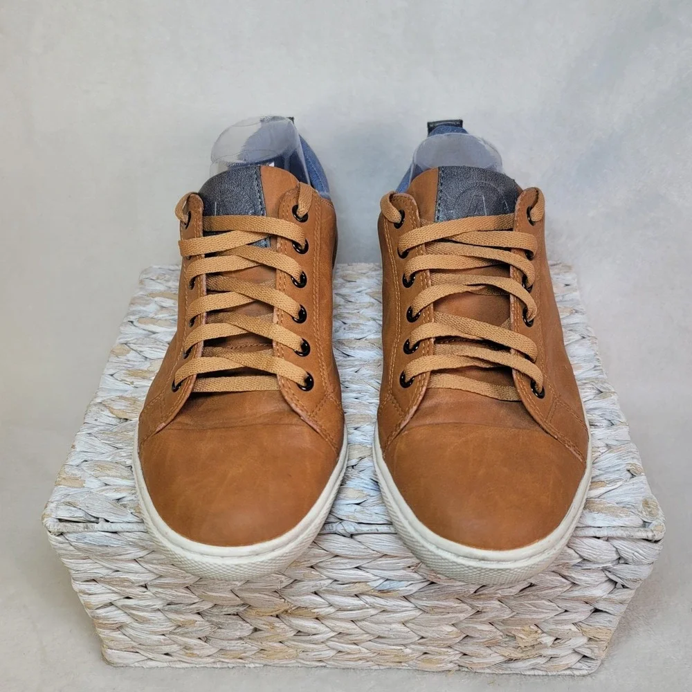 Aldo Brown Leather Casual‎ Sneakers Comfy Shoes Mens 11 Casual Modern Preppy Dad